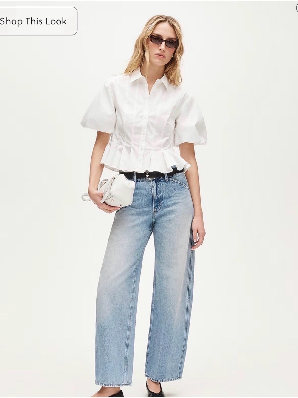Puff Sleeve Button up top